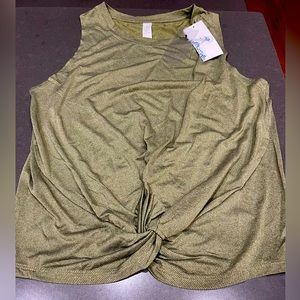 NWT ICYZONE Knot-Front Tank. Size L. Olive.